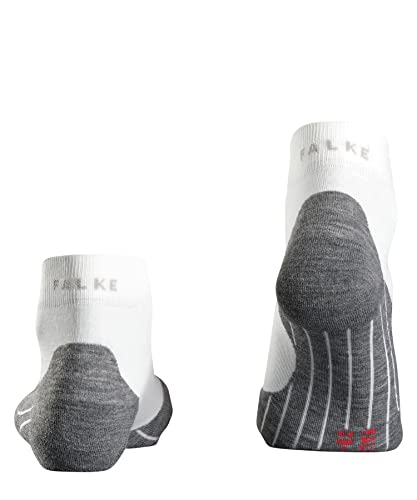 FALKE Men's RU4 Endurance Short Running Socks, Quarter, Medium Cushion, Breathable Quick Dry, Organic Cotton, White (White-Mix 2020), 9-10, 1 Pair2