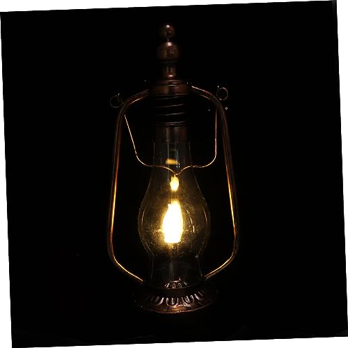 GETAJGHSD 1個 携帯用錬鉄製オイルランプ oil lamp ソーラーランタン ベッドサイドライト ペンダントライト 灯篭 電気ランタン 光の飾り アイアンオイルランプ 創造的なランプの装飾
