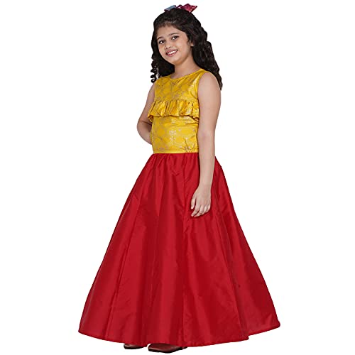 Image of Bitiya By Bhama Girl's Silk Blend Lehenga & Choli