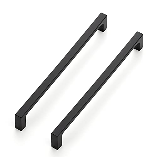 Image of Ravinte Matte Black Kitchen Cabinet Handles 7-1 /2 Inch Pulls 40 Pack | Solid Zinc Alloy , Smooth Design, Screws Included, Square Pulls for Kitchen Drawers & Cupboards