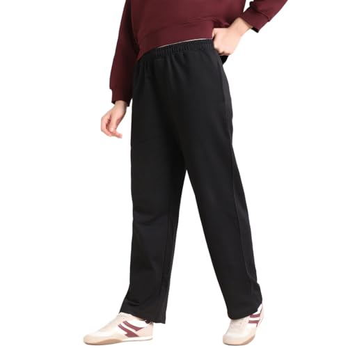 Jogging coupe droite femme Nobero noir XL pour un confort quotidien