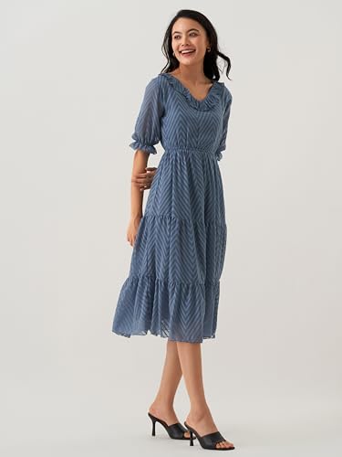 Image of AASK Dress for Women One Piece Kurta Set Tops Knee-Length Fit And Flare Dresses