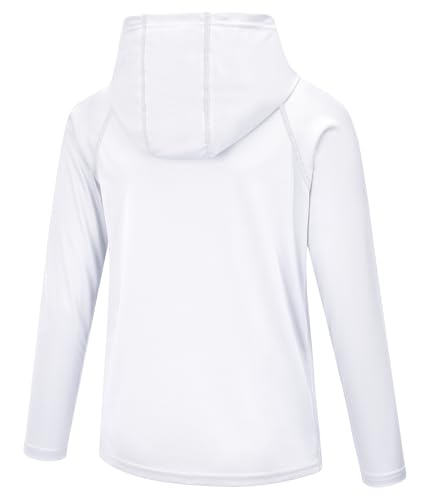 Image of Boys Grils Long Sleeve Sun Shirts UPF50+ Hoodie Thumbhole Rash Guard Quick Dry Atheltic Hiking Workout Water Playing