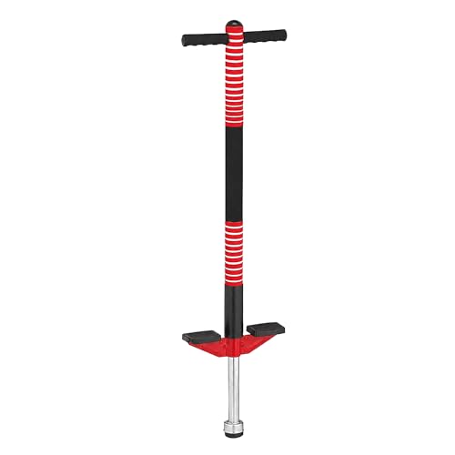 Relaxdays Bâton Sauteur Robuste, pogo-Stick pour Enfant pesant jusqu'à 35 kg, pour se dépenser en extérieur, Rouge