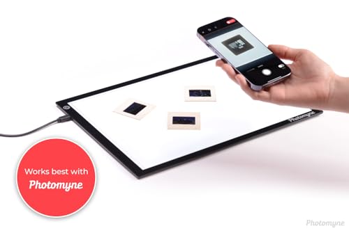 photomyne a4 slide viewer  light pad backlight  negative viewer  film negatives amp old slides scanning light box  hands-free ultra-thin ultimate brightness includes usb adapter - black