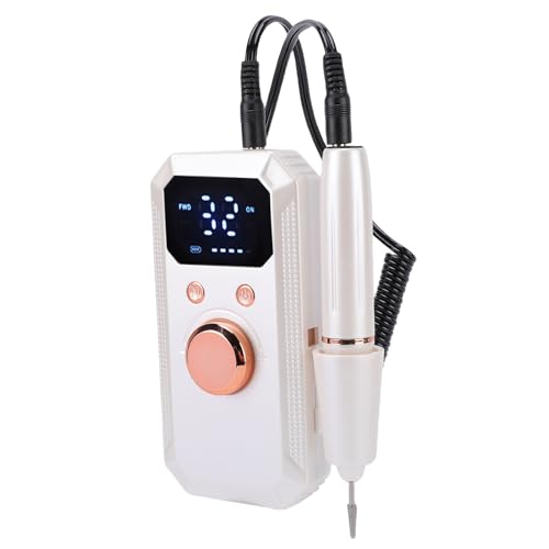 Bewinner Taladro de Uñas Eléctrico Profesional, Lima de Uñas Eléctrica Recargable de 32 Velocidades, Lima E para Eliminación de Pulido de Gel Acrílico, Lima E Inalámbrica con Kit de