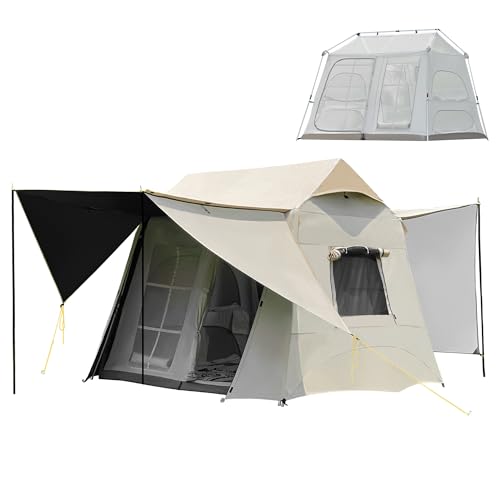 EULANT 2-Layer Camping Verdunkelungszelt mit Projektionswand, Dachzelt für 3-4 Personen mit 2 Räumen, luxuriöses wasserdichtes Zelt mit Aluminiumrahmen & Automatic Quick Up System, 2.3x2.6x1.9m