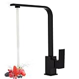 Fesatccoz Rubinetto da cucina quadrato, in acciaio inox, monoblocco per lavello da cucina,...