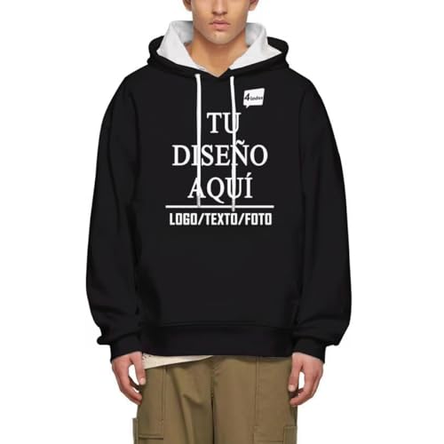 MOSGDBV Sudadera Unisex Personalizada – Agrega Tu Texto/Imagen/Foto Logo Y DiseñA Tu Propia Sudadera O Sudaderas. Personalizado Hoodie con Capucha Divertida, Ideal para Hombres S