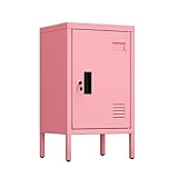 Aobabo Metall-Spinde f&uuml;r Mitarbeiter mit 1 abschlie&szlig;baren T&uuml;ren, abschlie&szlig;bare Aufbewahrungsschr&auml;nke f&uuml;r kleine R&auml;ume, Zuhause, Schule, Fitnessstudio, Montage erforderlich, Pink