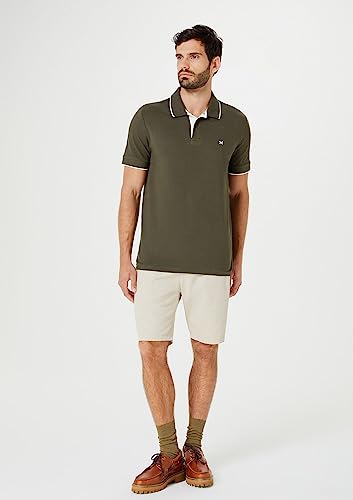 Camisa Polo Masculina Em Malha Piquet Com Bordado Verde Musgo G