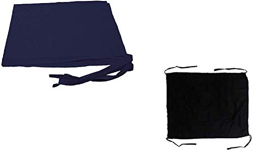 Pack of 2 Sikh Cotton Patka 50 cm X 65 cm Head wrap Dastaar Headwear Small Scarf with 4 Strings Navy Blue and Black