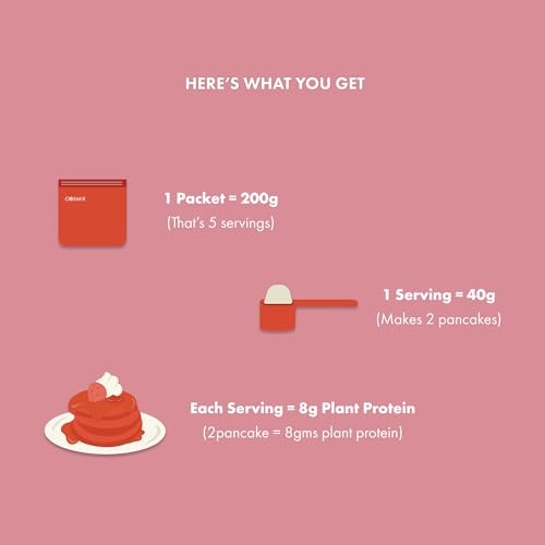 Image of Cosmix No-Nonsense Protein Pancake | 8g Protein /Serving | Instant Breakfast with Supergrain Blend (Oats, Jowar, Kodo, Little Millet) | Pancake Mix | No Maida, No Refined Sugar | Limited Edition | Strawberry - 200g
