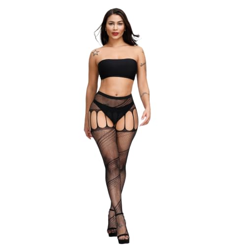 Image of Women's Fishnet Stockings High Waist Tights Suspender Hosiery Sexy Pantyhose