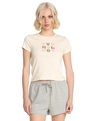 Image of Volcom Women's Have a Clue Short Sleeve Tee - Fitted T-Shirt with Striped Neck Taping