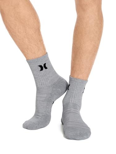 Hurley Men's 8 Pack Sport Cushioned High Quarter Crew Socks3