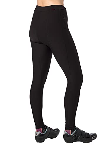 Terry Coolweather Cycling Padded Tights For Women - Regular 29 Inch Inseam Thermal Pants - Black, Medium #TOP1