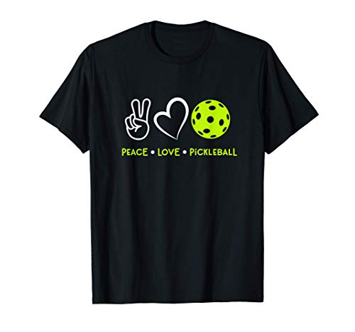 Peace Sign Heart Pickleball Player Gift Pickleball Maglietta
