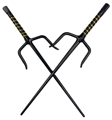 21 Sai Set of Two Black Coated Stainless Steel W/Plastic Wrapped Handle Martial Arts & Collections