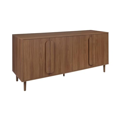 Alice's Garden sweeek-Aparador Vintage con Efecto Madera y 4 Puertas, 160cm, Juliana, Nogal, 160x45x75 cm