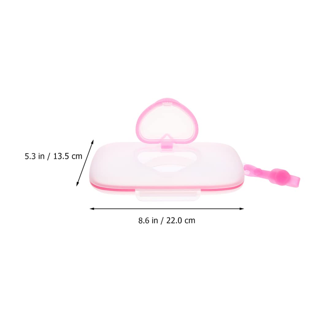 2Pcs Portable Wipes Box Dispenser for Stroller Crib Lightweight Storage Pink and White Design