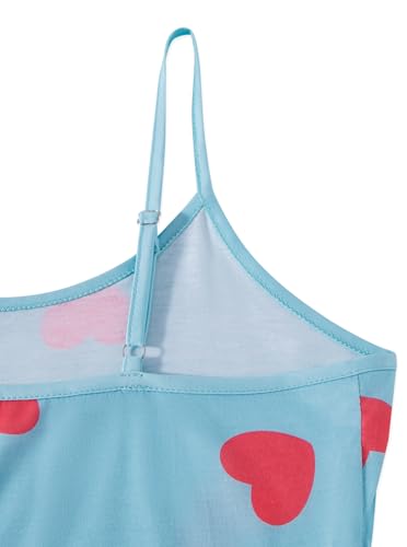 Image of Hilinker Womens Graphic 2 Piece Pajama Set Summer Cute Crop Cami and Shorts Ribbed Lounge Sets