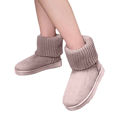 seiveini Mujer Botas de Nieve Invierno Casual Calzado Forradas Calientes Planas Outdoor Boots Antideslizante Zapatillas para Mujer Zapatos Cálido Botines A Rosa 41 EU Cover