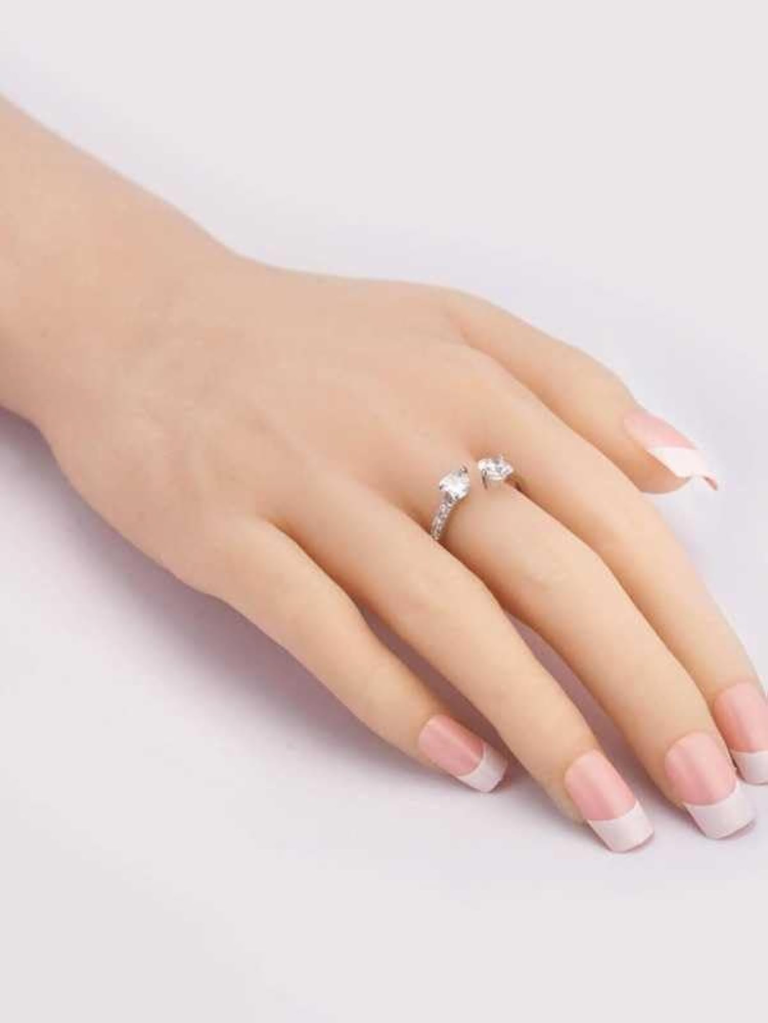 Adjustable Heart Ring With Cubic Zirconia