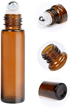 Miniatura 6 de HINNASWA Botellas enrollables de aceite esencial, botellas de vidrio rellenables vacías, botella de vidrio a prueba de fugas, bolas de acero