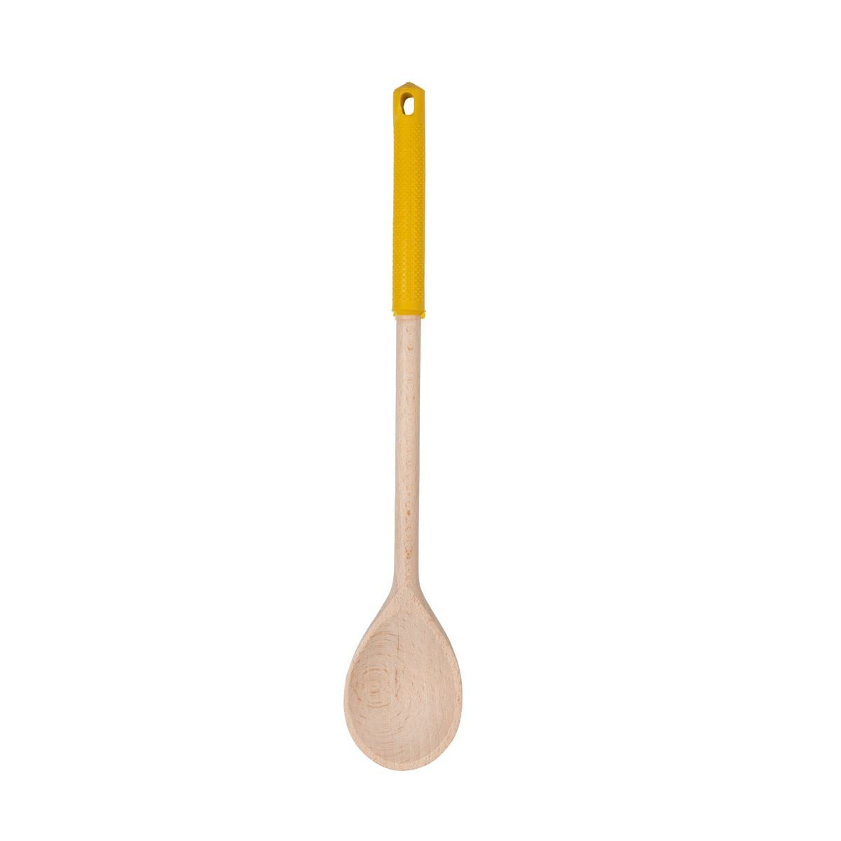 Wooden Spoon with Coloured Silicone Handle