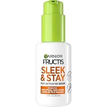 Garnier Fructis Sleek and Shine Sleek and Stay Hair Serum for Frizzy, Dry Hair, Heat Protectant Formulated with Alpha Silane, 1.7 Fl OzPackaging May Vary