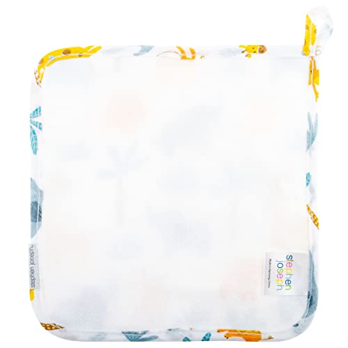 Image of Stephen Joseph Baby Muslin Hooded Towel with Washcloth, Zoo