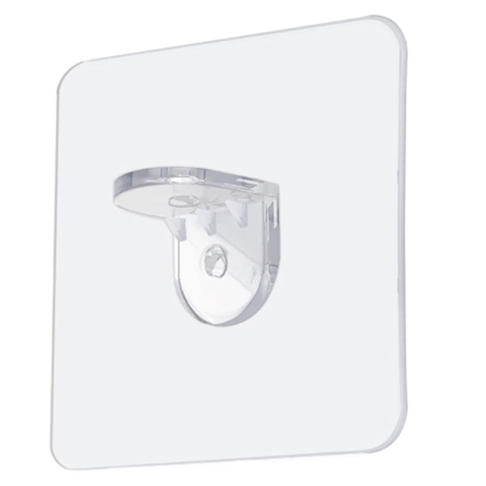 HZWL Punch-free Plastic Shelf Bracket Self-adhesive 90° Angle Bracket Corner Joint Partition Support Transparent D -8pcs