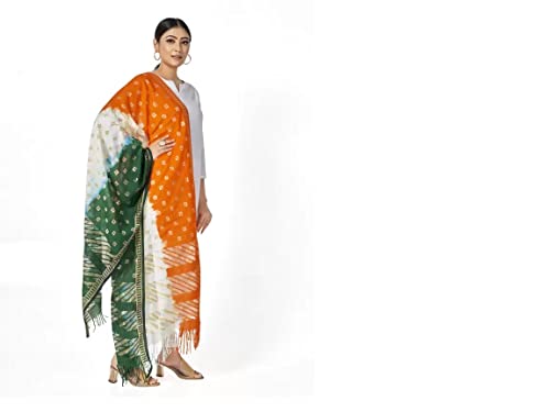 Image of Republic Day /Independence Day Tricolor Stole, Dupatta, Scarf for Adults & Kids | Pack of 1pcs | Tiranga Accessories for Patriotic Celebrations | Lightweight & Comfortable