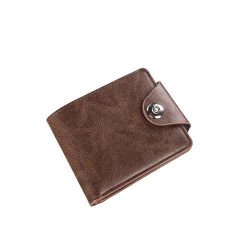 Short Wallet Stylish Magnetic Buckle Multi-card Slot Coin Purse(Brown)
