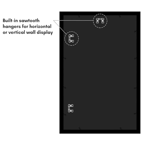 Americanflat 14x22 Picture Frame with Polished Plexiglass - Black Picture Frame - Wide Photo Frames Made of Engineered Wood for Vertical or Horizontal Wall Display - Epic Collection - Black