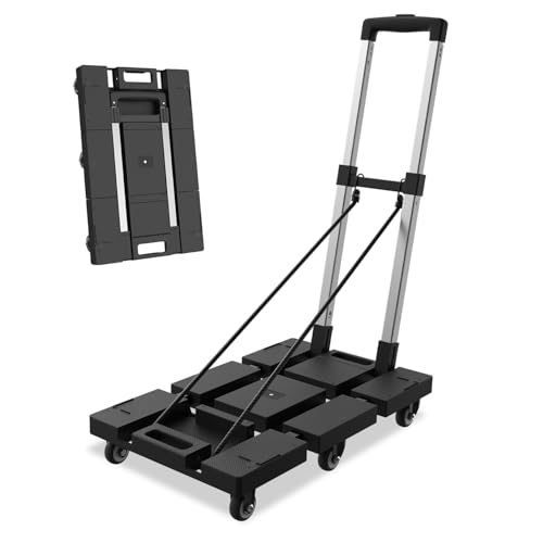Carretilla plegable con 6 ruedas giratorias y cuerda elástica miniatura 1