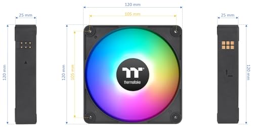 Thermaltake CT120 EX ARGB Sync PC Cooling Fan (3-Fan Pack), Magnetic Connection, 5V Motherboard Sync, 16.8 Million Colors 9 Addressable LEDs, 120 mm Case/Radiator Fan, CL-F181-PL12SW-A - image 9