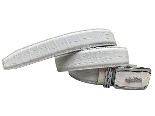Genuine White crocodile alligator Belly leather skin belts buckle for men, crocodile belts men, Alligator Men's belt