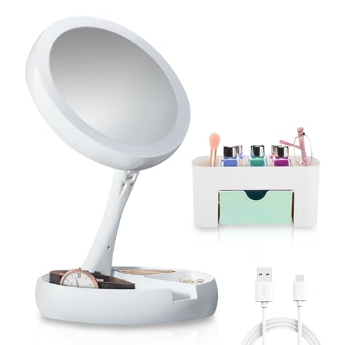 VITALIF Espejo Maquillaje LED 10X Plegable