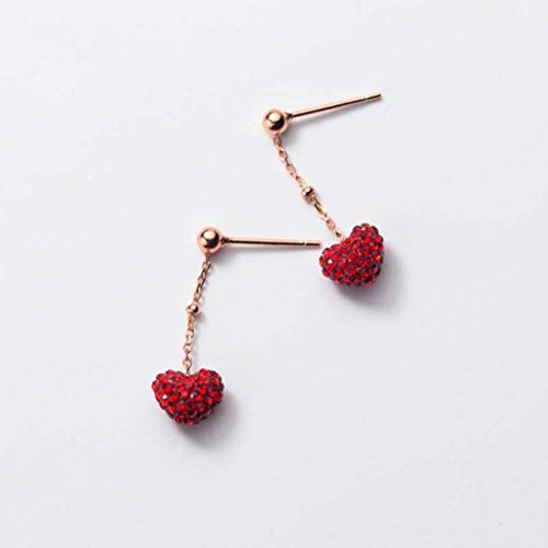 Boucles d'oreilles filles coeur diamant et perle rose tendance