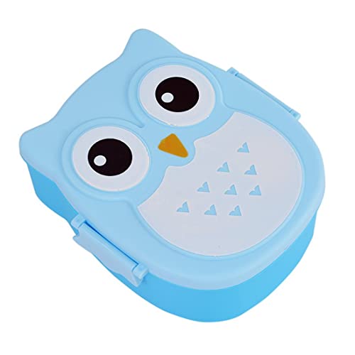 Bentobox Children's Lunch Box with Compartments, Cute Cartoon Owl Bento Box, Early Box, Snack Box, Perfect for School, Nursery and On the Go