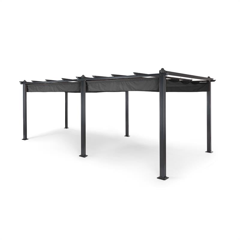 Blumfeldt Pawilon 3x6m, Nierdzewny metalowy pawilon z chowanym dachem, Wodoodporny, Stabilny i odporny na zimę, Trwała wolnostojąca pergola, ogrodowy z ochroną UV i ramą aluminiową