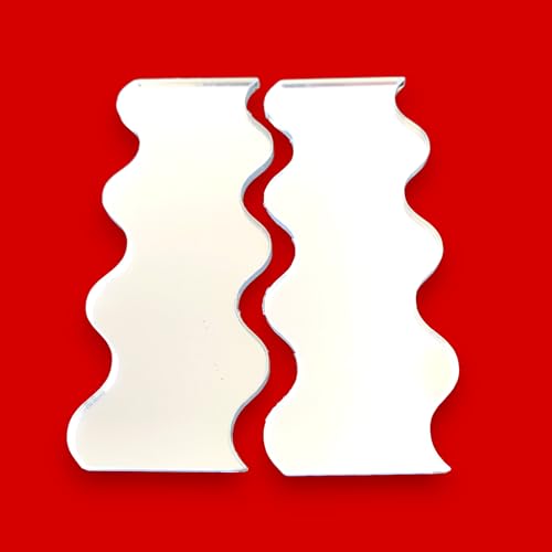 Wavey Mirrors 35cm x 14cm - Two Mirrors (together 35cm x 28cm), Silver - Image 3