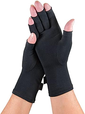 Imak - Compression Arthritis Gloves for Pain & Stiffness of Hands, One Pair of 2 Gloves - Black, Small
