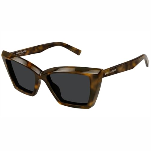 SAINT LAURENT Womens SL 657-002 54 Woman Recycled AC Sunglasses, Havana-Havana-Black