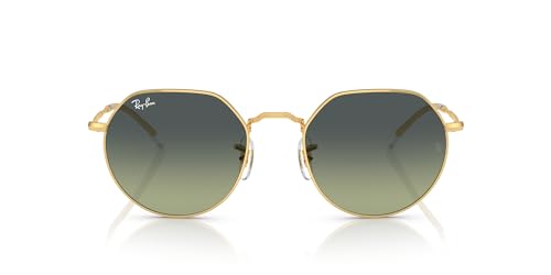 Ray-Ban Rb3565 Jack - Gafas de sol redondas, Dorado/Verde Vintage, 55 mm
