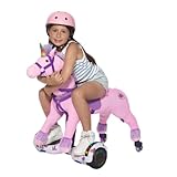 Power Pony Hoverboard Powered Riding Unicorn (Princess-Pink) | Soft Plush Wheeled Ride-On Toy for Kids Age 4+