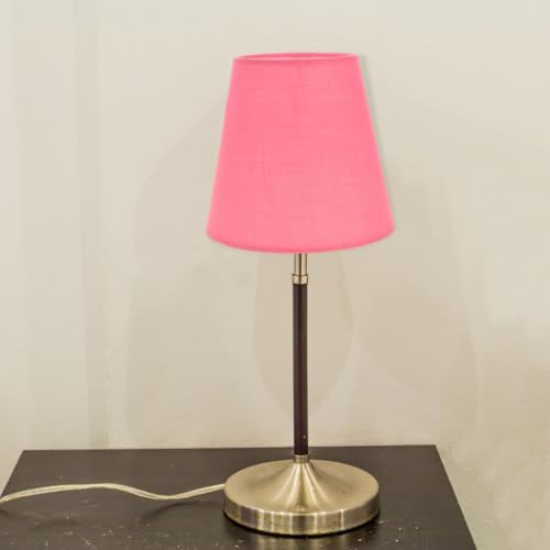 Image of Baluue Pink Fabric Lamp Shade 5.5 Inch Soft Light Diffuser Lightweight Lampshade for Hanging Ceiling Floor and Desk Lamps