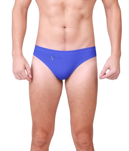 Trendy Boy Herren Schwimmslip Sport Badeanzug Schnell Trocknend Klassischer Bade-Slip (S LA661-Blue)